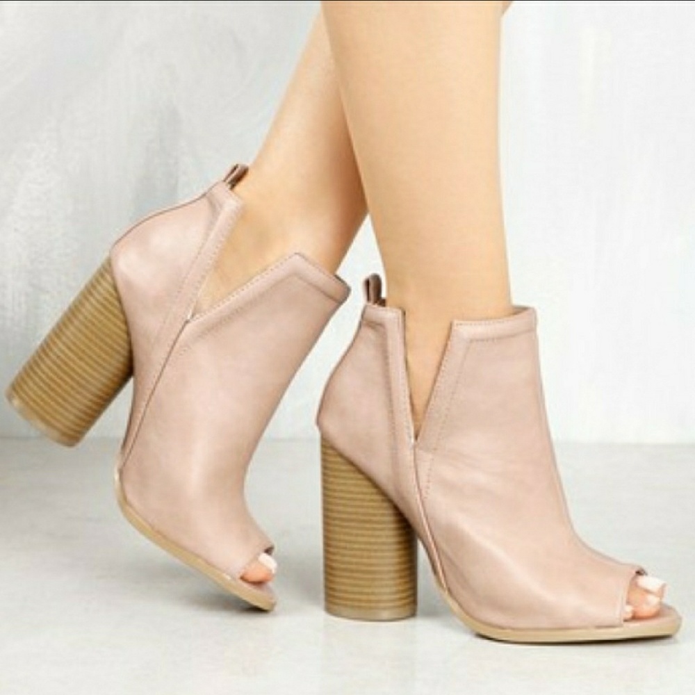 Jaxton Leather Peek Toe Booties